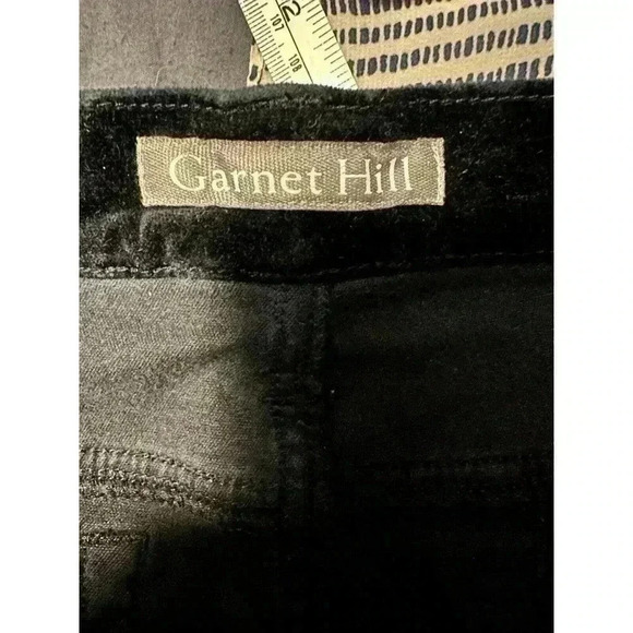 Garnet Hill Black Essential Slim Velvet Pants Size 8 Velour Business Casual - Picture 4 of 7